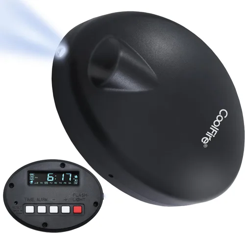 Vista 7 de Coolfire Reloj despertador vibratorio alimentado por baterías, recargable para adultos y adolescentes, reloj despertador agitador de cama