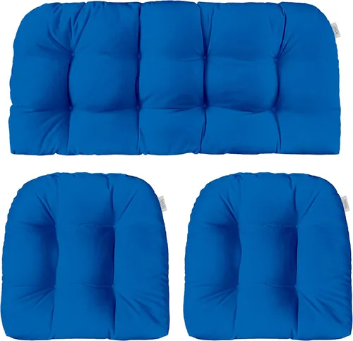 Vista 20 de RSH DECOR: Sunbrella - Juego de 3 cojines de mimbre copetudos 41 x 19 pulgadas y 19 x 19 pulgadas Fabricado con tela de rendimiento Sunbrella