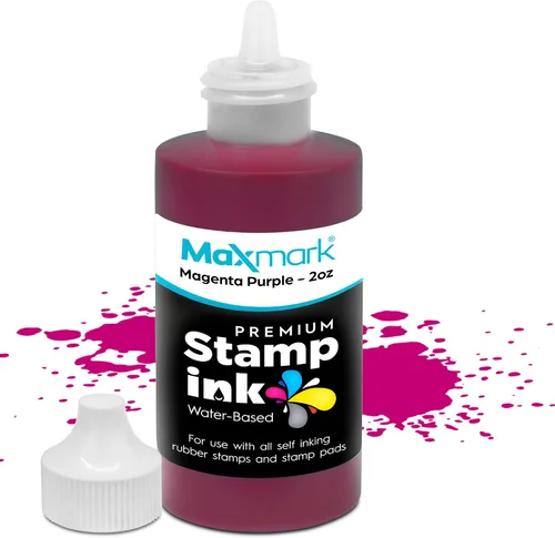 Vista 49 de MaxMark Premium - Tinta de recarga con punta de control en botella para sellos autoentintados, color negro - 1 onza