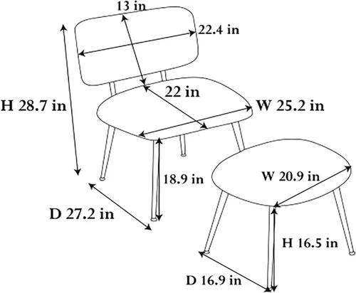 Vista 2 de Silla decorativa Saucer con butacas otomanas para Sala Modernas, silla de ocio para sala de estar, silla auxiliar con piel artificial larga para Gris