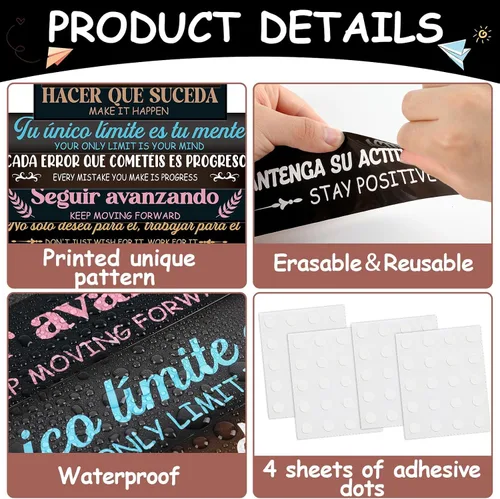 Vista 3 de gisgfim 23 pancartas inspiradoras para tablón de anuncios, carteles motivacionales para aula, cita laminada, afirmación positiva, carteles