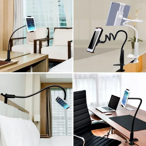 Vista 5 de Soporte para tableta de cuello de cisne, soporte ajustable para tableta, soporte para teléfono celular, soporte para tableta, soporte de escritorio