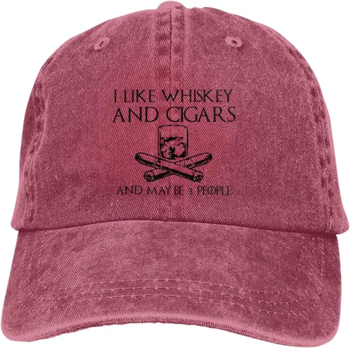 Vista 163 de Philysonic Funny Hat I Like Whisky and Cigars and Maybe 3 People Sombreros para Hombres Gorras de Béisbol Gorras Ajustables