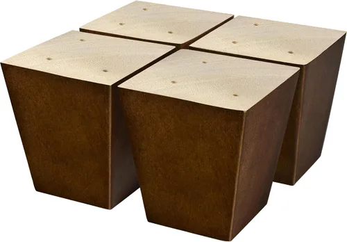 Vista 11 de Juego de 4 patas cuadradas para sofá, patas de repuesto de madera de 2 pulgadas para muebles, color marrón oscuro