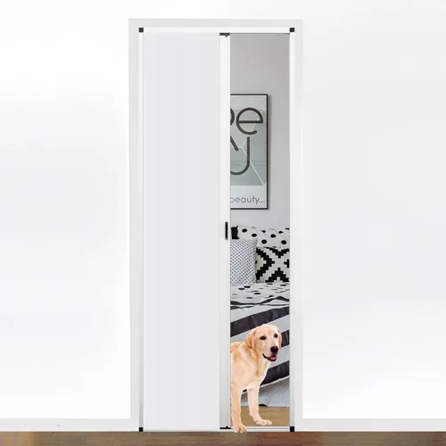 Vista 9 de MaKefeile Puerta celular plegable de acordeón sin perforaciones para puertas celulares, puertas correderas para dormitorios, pasillos, divisores