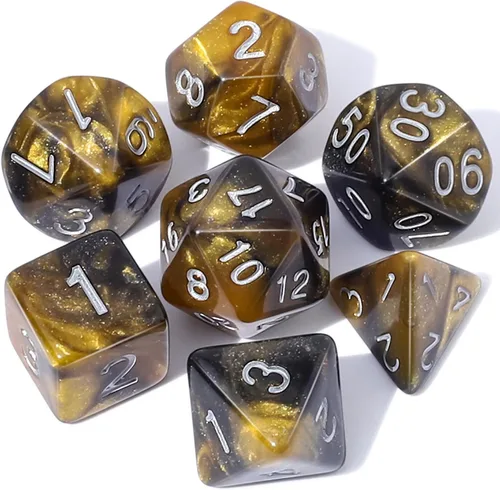 Vista 26 de CiaraQ DND - Juego de dados poliédricos con una bolsa de dados negra para juegos de mesa de rol D&D RPG MTG