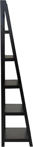 Vista 8 de Linon Melissa - Estantería de madera negra con cinco estantes Negro