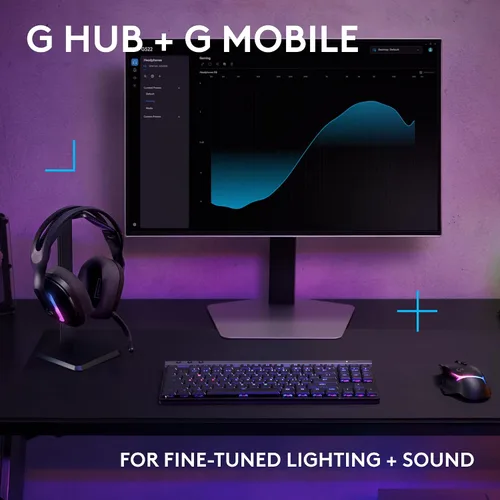 Vista 7 de Logitech G 522 Lightspeed - Auriculares inalámbricos para juegos, LIGHTSYNC RGB, micrófono de ancho de banda completo y audio sincronizado avanzado