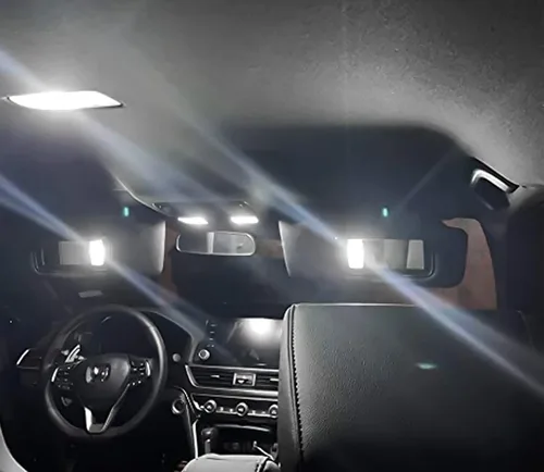 Vista 6 de Xotic Tech - 12 luces LED de interior completo para puerta lateral y reposapiés, maletero, área de carga, mapa, cúpula, paquete de bombillas +