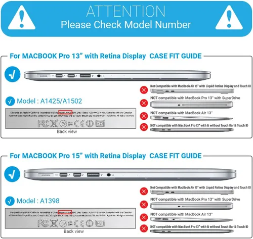 Vista 11 de IBENZER - Compatible con Funda para MacBook Pro de 13 Pulgadas 2015 2014 2013 Finales 2012 A1502 A1425, Carcasa Rígida con Cubierta para Teclado