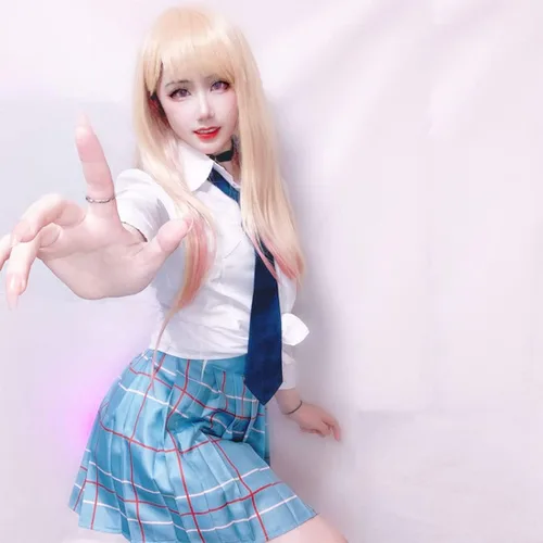 Vista 4 de Kvikci Anime My Dress Up Darling - Disfraces de cosplay para uniforme escolar, Kitagawa, camisa, falda, trajes JK para niñas y mujeres