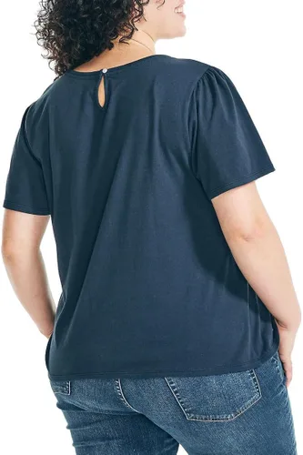 Vista 2 de Nautica Camiseta corta de verano para mujer, manga corta, con nudo lateral