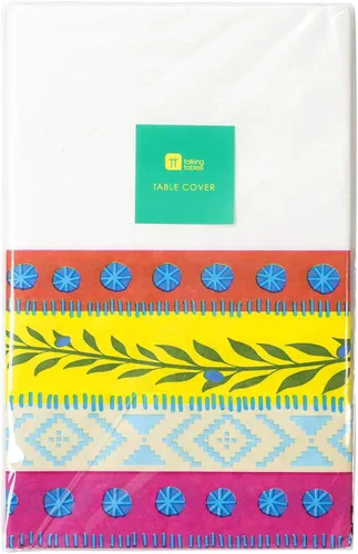 Vista 2 de Fiesta - Mantel de papel desechable con temática mexicana para barbacoas, colorido mantel para fiestas de cumpleaños, cinco de mayo, eventos