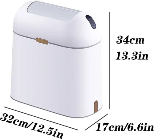 Vista 2 de HIHELO Cubo de basura inteligente para baño, cubo de basura eléctrico automático de inducción con tapa, contenedor de basura con sensor de gran