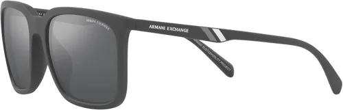 Vista 3 de Armani Exchange Man Sunglasses Matte Black Frame, Mirror Yellow Lenses, 57MM