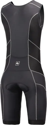Vista 8 de Triathlon Suits Mens One-Piece Sleeveless Trisuits Skin Wet Suit for Running Cycling Swimming Negro
