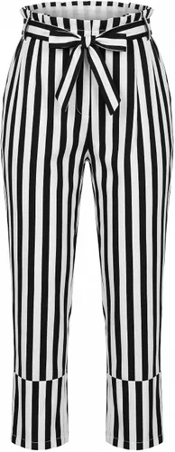 Vista 11 de Pantalones de cosplay a rayas estilo pirata renacentista medieval gótico Negro