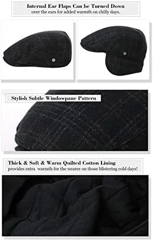 Vista 5 de Gorra plana ajustable de lana de invierno para hombre 2020 con forro suave