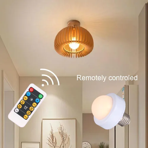 Vista 4 de Bombilla LED E27/E26 regulable, bombillas recargables con control remoto para dormitorio, oficina, sala de estar (1 unidad)