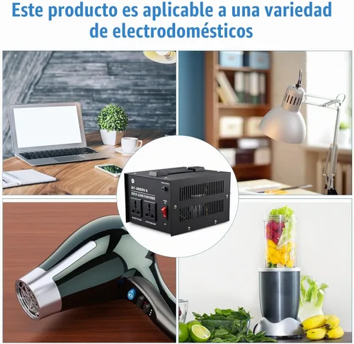 Vista 8 de Transformador de voltaje de 1000 W - Paso arriba y abajo - Protección de disyuntor de circuito Transformador de potencia universal de salida dual
