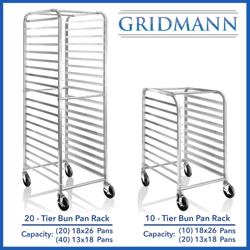 Vista 6 de Gridmann Bun Pan - Estante para panadería comercial, 20 láminas