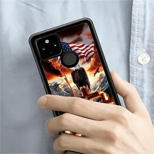 Vista 1089 de Compatible con Google Pixel 4A 5G Mobile Case Creative Acrylic Panel trasero Silicona Protección Grip especialmente diseñado para Google Pixel 4A 5G