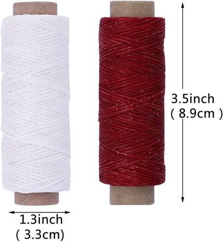 Vista 2 de BUTUZE Hilo encerado de cuero de 550 yardas, 150D 55 yardas por carrete, hilo de costura para manualidades, encuadernación, reparación de zapatos