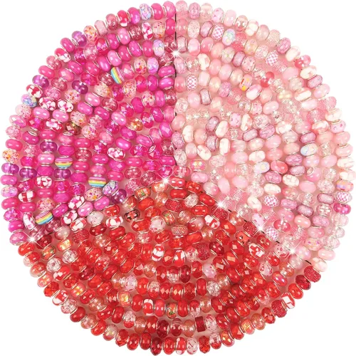Vista 11 de 60 Piezas Cuentas Espaciadoras de Agujero Grande Cuentas Negras Surtidas Europeas para Manualidades Cuentas Grandes de Agujero Grande Lampwork