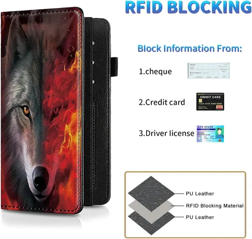 Vista 66 de Funda para chequera para hombres y mujeres, cartera de cuero RFID con ranuras para tarjetas de crédito, soporte de cheques duplicados personales