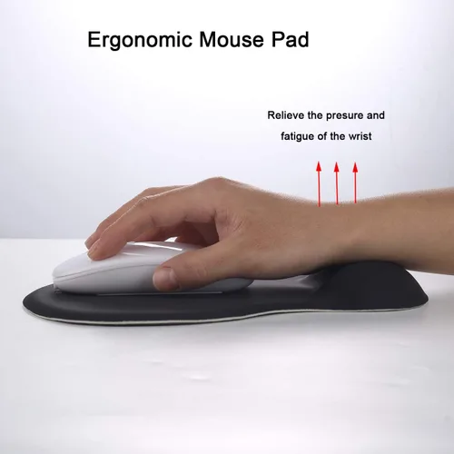 Vista 2 de Alfombrilla de mouse ergonómica para computadora con soporte para reposamuñecas, alfombrilla de mouse para aliviar el dolor con base de poliuretano