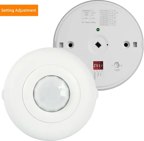 Vista 3 de Enerlites Sensor de techo PIR MPC-52V, sensor de ocupación de techo, sensor de luz de techo, sensor de ocupación, grado comercial FOV de 360 grados
