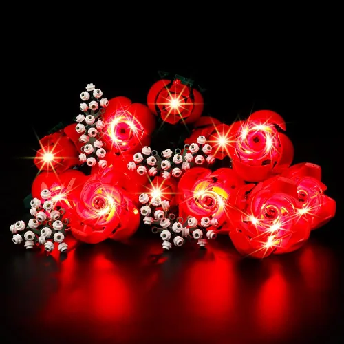 Vista 10 de Kyglaring Kit de luces LED compatible con Lego Set 10313, accesorios de iluminación compatibles con iconos de ramo de flores silvestres, solo luces