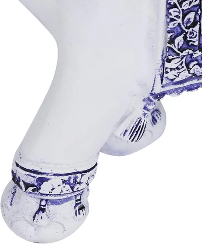 Vista 5 de Estatua de elefante azul auspicioso de buena suerte Feng Shui, símbolo de riqueza de elefante, decoración adecuada para estantería, escritorio, sala