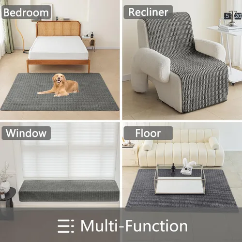 Vista 46 de Muamar Funda para Cama de Perro Protector de Sofá, Fundas de Sofá Antideslizantes Impermeables para Sala de Estar Fundas de Sofá, Tapete de Sofá
