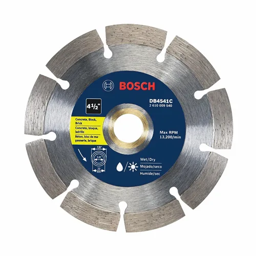 Vista 20 de Bosch DB441C Hoja de diamante de borde segmentado premium de 4 pulgadas para cortes ásperos universales