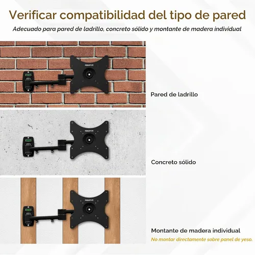 Vista 5 de Mount-It! Soporte de pared para televisor LCD con movimiento e inclinación completos Negro
