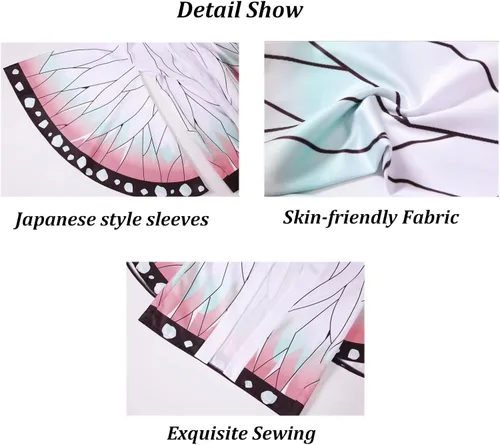 Vista 4 de Disfraz de anime para cosplay, kimono, capa, cárdigan, traje de Halloween Haori para hombres y mujeres adultos