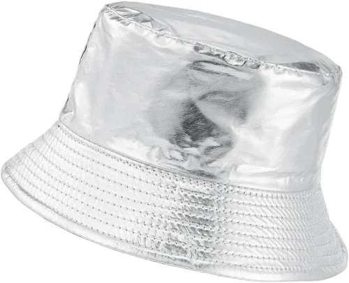 Vista 7 de MILAKOO Rock Metallic Bucket Hat Gorra reversible Unisex pescador ala ancha Rock Punk Hippie Sombrero