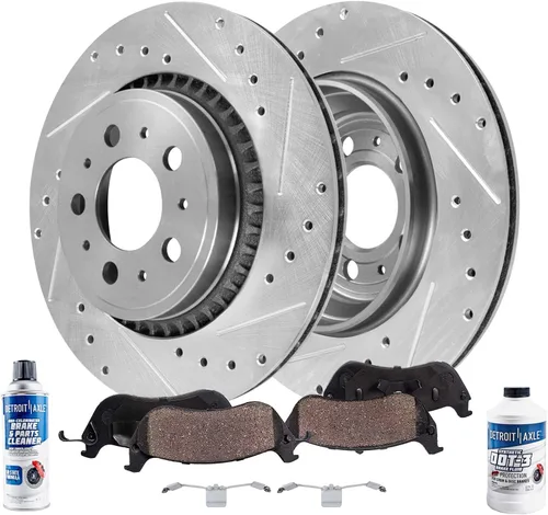 Vista 26 de Detroit Axle - Kit de freno trasero para Chrysler Town & Country Dodge Grand Caravan VW Routan, repuesto de pastillas de freno de cerámica