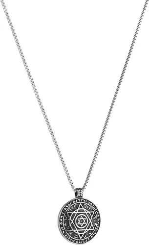 Vista 5 de HZMAN Talisman Seal Solomon - Collar de acero inoxidable con colgante de constelación de estrella de seis puntas con dije de estrella 12 + cadena