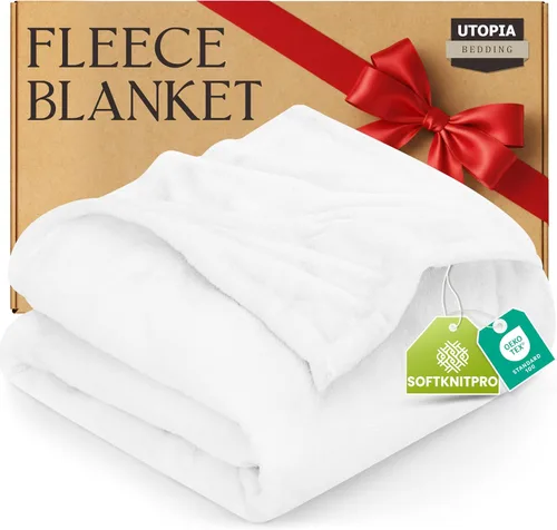 Vista 122 de Utopia Bedding - Manta de vellón de lujo, mullida, antiestática; manta de suave microfibra de 8.8 oz/yd² (300 g/m²) para sofá y cama; tamaño Gris
