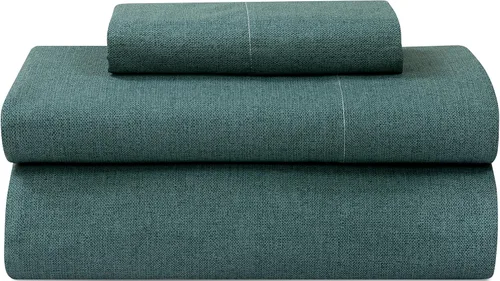 Vista 35 de ROYALE LINENS Juego de sábanas de 300 hilos 100% algodón peinado de fibras largas, 4 piezas, 1 sábana bajera, 1 encimera y 2 fundas de almohada