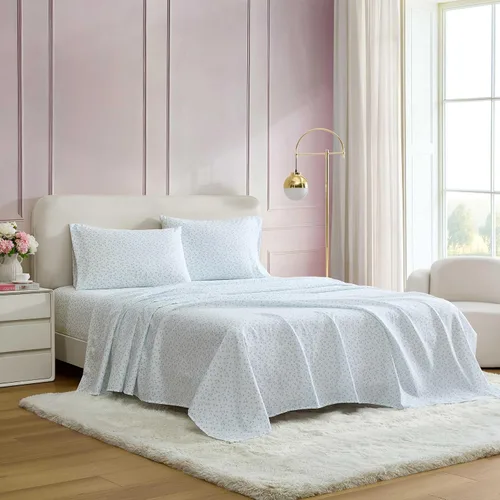 Vista 44 de Betsey Johnson - Juego de sábanas de tamaño individual, ropa de cama de microfibra con estampado Nerdy Teddies con sábana bajera de bolsillo