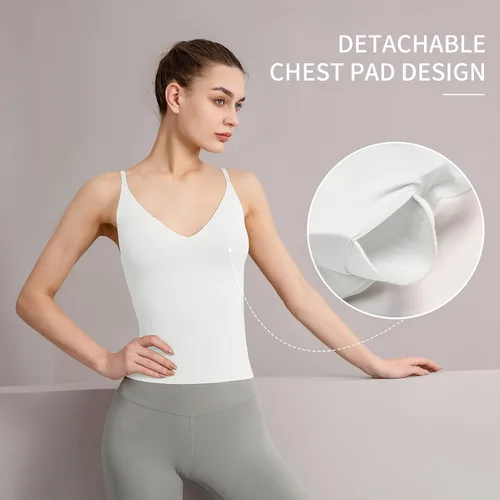 Vista 3 de Women's Fit Camisole with Built in Bra - Spaghetti Straps Camis Tank