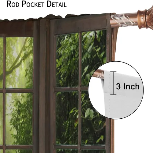 Vista 6 de Cortinas con Vista Natural, Estampado de Patrón de Río y Bosque Hermoso para Ventana, Cortinas Oscuras Aisladas para Dormitorio o Sala de 2 Paneles