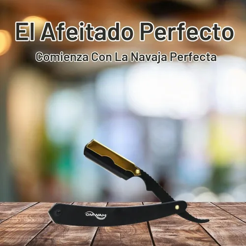 Vista 5 de OMWAH - Maquinilla de afeitar profesional de peluquería de borde recto (bloqueo de oscilación)