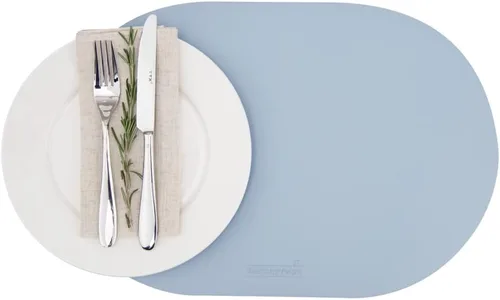 Vista 13 de Restaurantware Juego de 6 manteles individuales de cocina de 16 x 12 pulgadas para mesa de comedor en relieve, impermeables, con forma de huevo