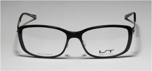 Vista 3 de Lightec 7035l - Lentes ópticos para hombre y mujer con bisagras flexibles de borde completo (53-15-135, negro/gris)