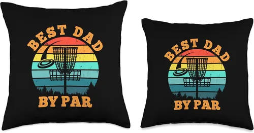 Vista 3 de Best Dad by Par Disc Golf Funny Design Co Best Dad by Par Disc Golf Divertida almohada para el día del padre, 16 x 16 pulgadas, multicolor