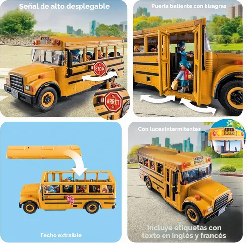 Vista 4 de Playmobil Autobús escolar con accesorios y 4 figuras